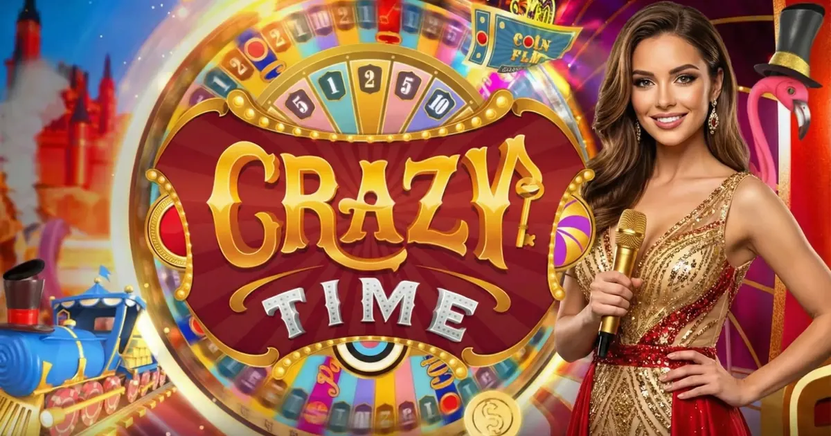 Crazy Time live casino wheel with presenter